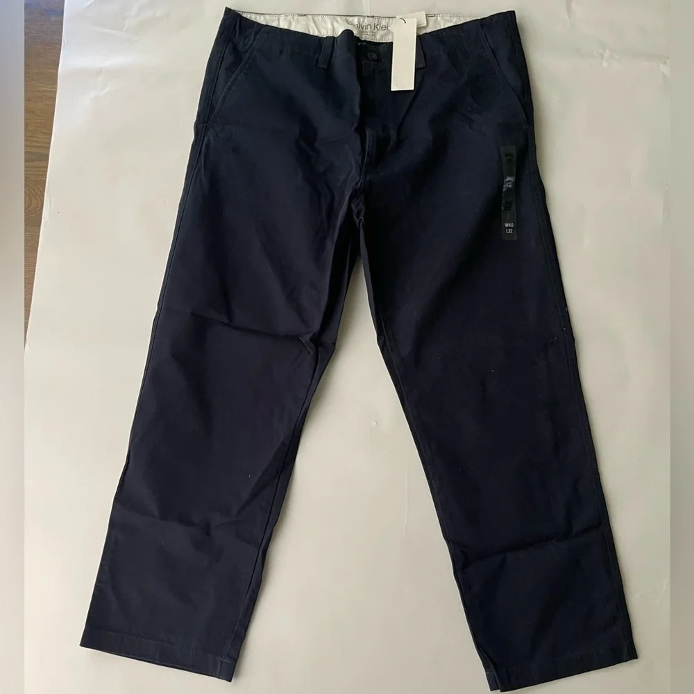 Calvin Klein Utility Chino NWT W40 X L32 Black Wide-Leg Trousers